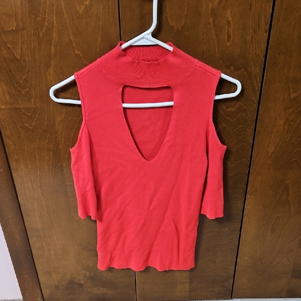 Express Coral Cold Shoulder Blouse